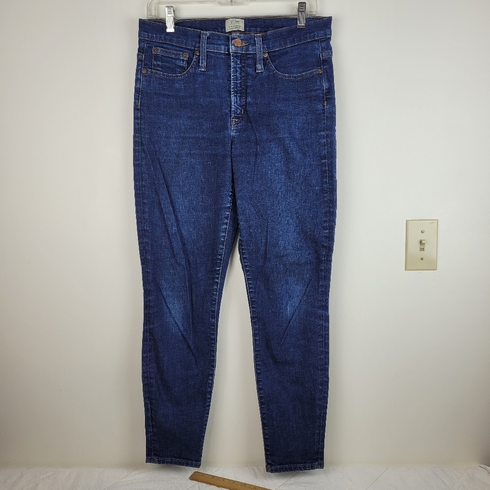J. Crew 9" High-rise Toothpick Dark Denim Women's Blue Jeans Slight Crop 10